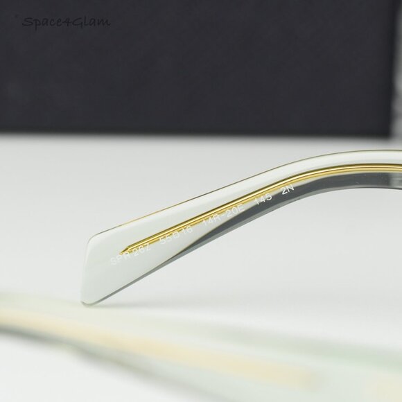 BRAND NEW Prada PR26ZS 14R20E Transparent Mint Green Oval Women Sunglasses - Picture 7 of 13